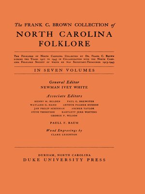 cover image of The Frank C. Brown Collection of NC Folklore